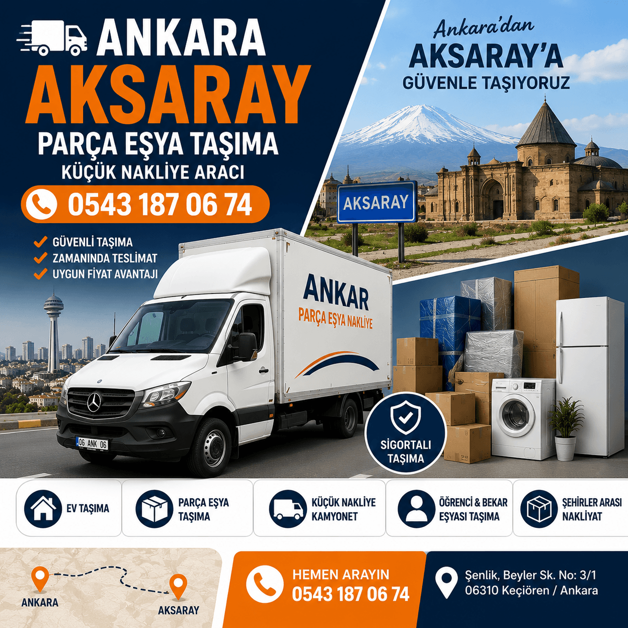 Ankara Aksaray Parça Eşya Taşıma Küçük Nakliye Aracı