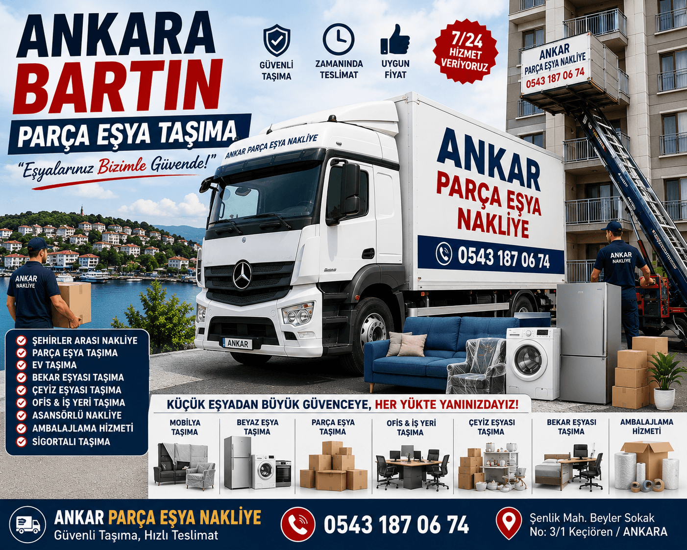 Ankara Bartın Parça Eşya Taşıma Küçük Nakliye Aracı