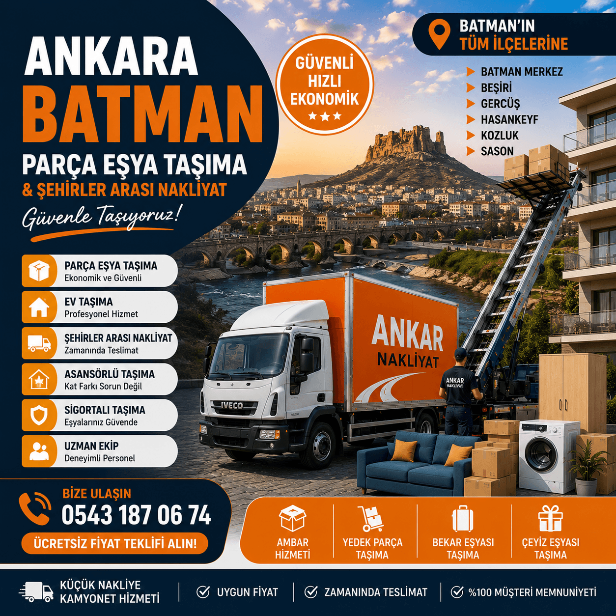 Ankara Batman Parça Eşya Taşıma Küçük Nakliye Aracı