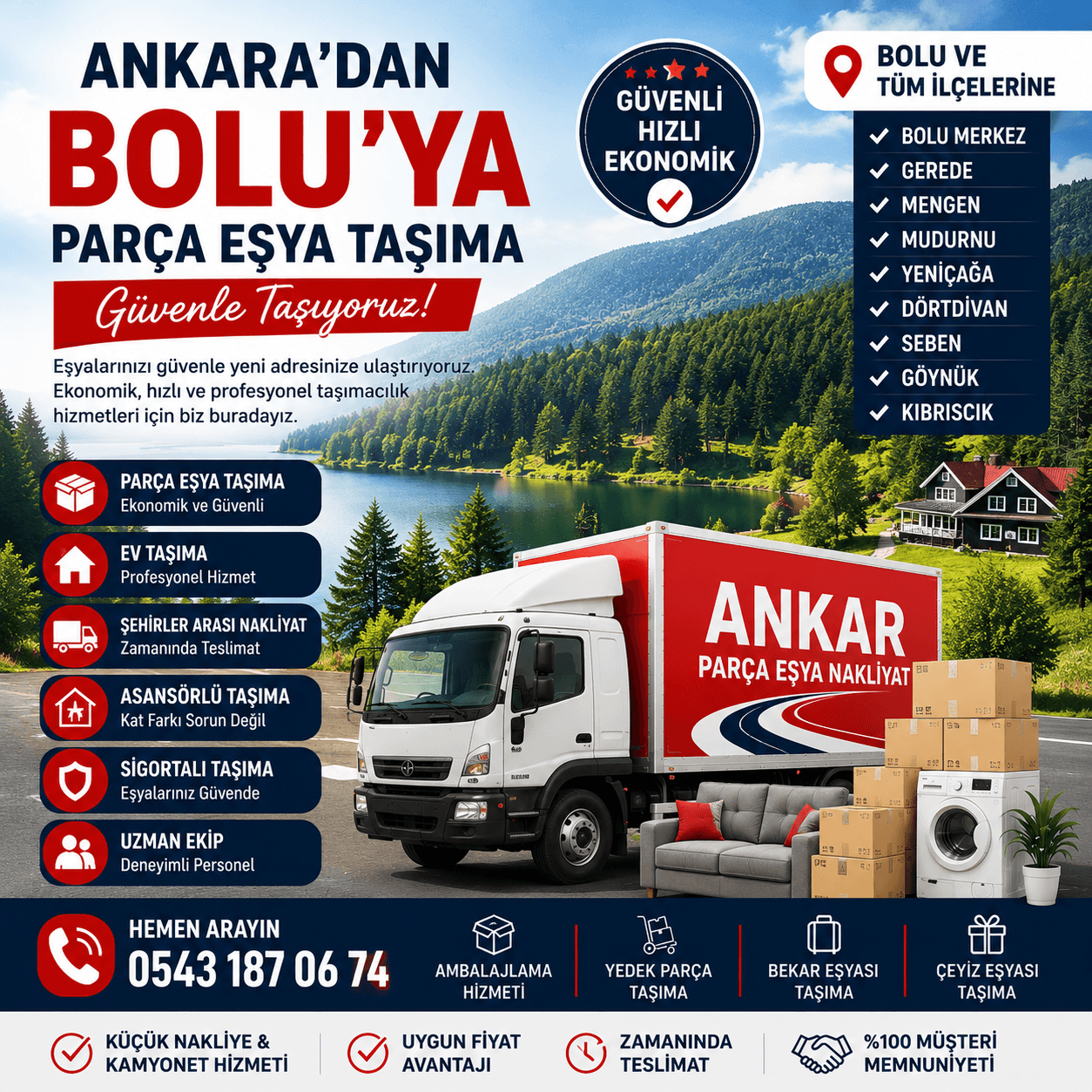 Ankara Bolu Parça Eşya Taşıma Küçük Nakliye Aracı