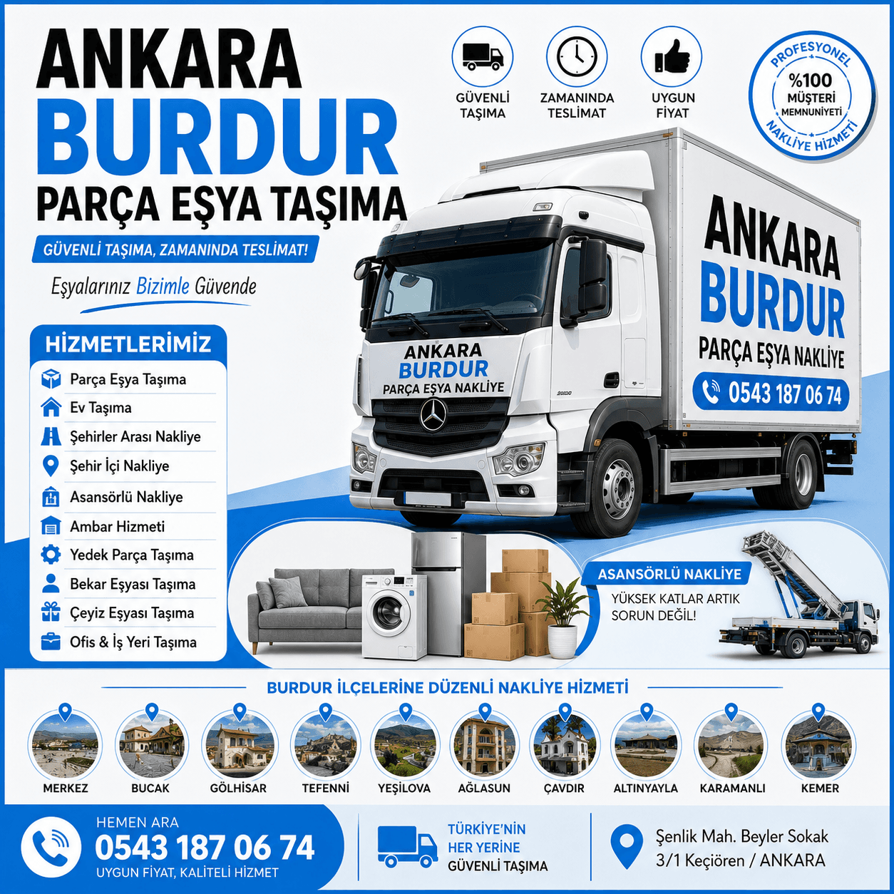Ankara Burdur Parça Eşya Taşıma Küçük Nakliye Aracı
