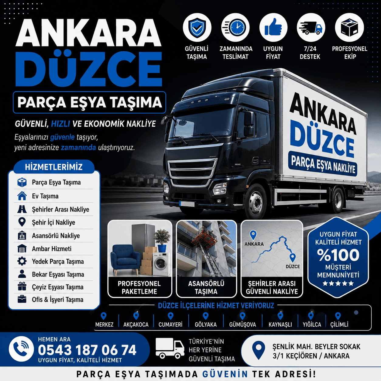 Ankara Düzce Parça Eşya Taşıma Küçük Nakliye Aracı