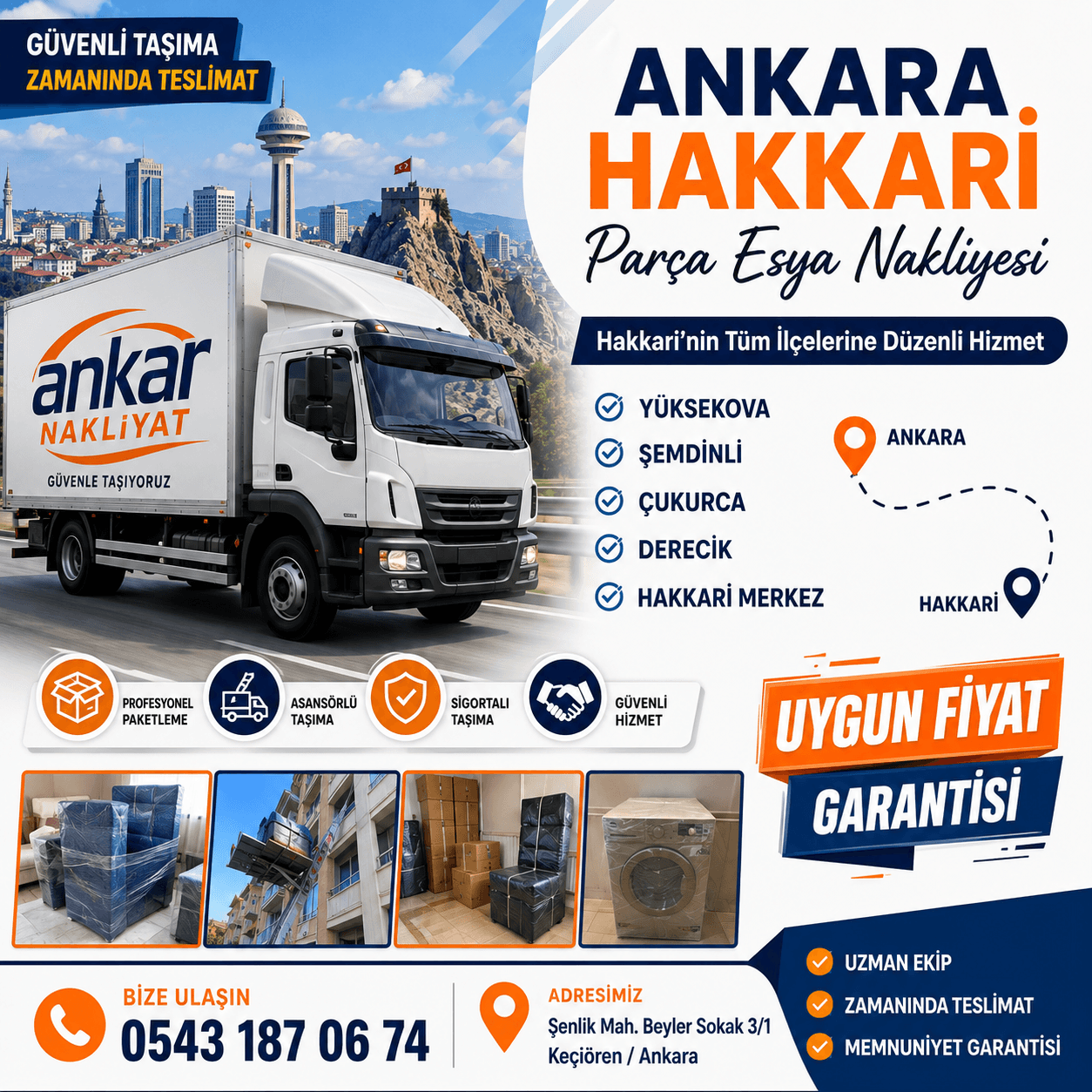 Ankara Hakkari Parça Eşya Taşıma Küçük Nakliye Aracı