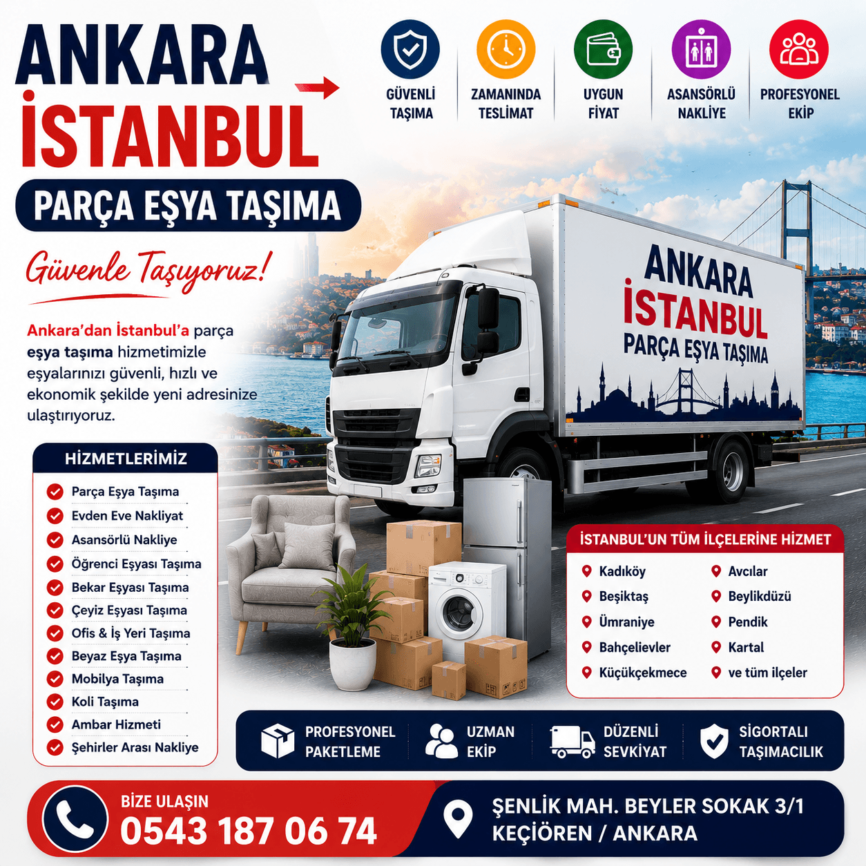 Ankara İstanbul Parça Eşya Taşıma Küçük Nakliye Aracı